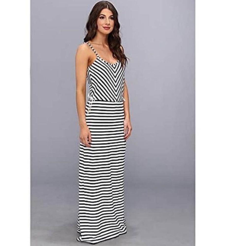 Juicy Couture Navy and White Stripe Terry Casual Maxi Dress Size X Small